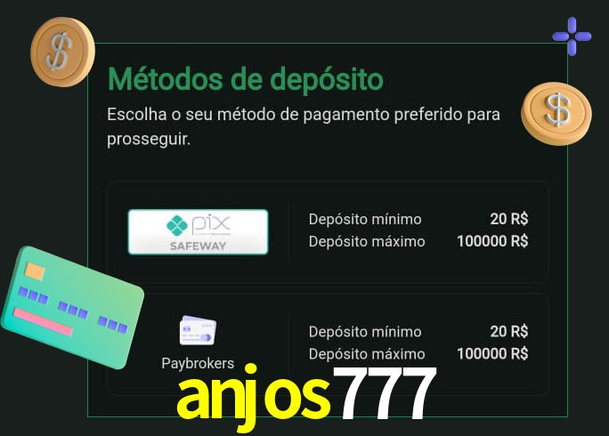 O cassino anjos777 oferece uma grande variedade de métodos de pagamento